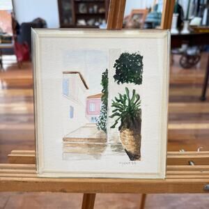 Vintage Greek Watercolor Painting – “Hydra 82” in Acrylic Frame